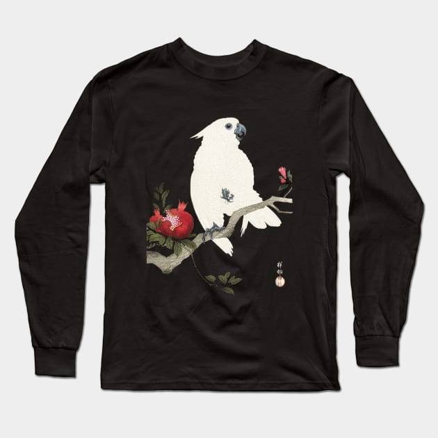 Cockatoo and pomegranate by Ohara Koson / Japanese art style Long Sleeve T-Shirt by kanchan